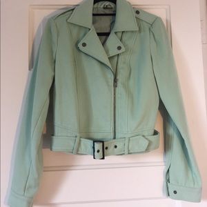 Urban Outfitters-Sparkle & Fade Mint Moto Jacket
